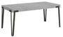 Table extensible 6 à 12 personnes gris ciment et pieds métal anthracite L 160 à 264 cm Konta