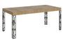 Table extensible 6 à 14 places L 180 à 284 cm bois clair et pieds métal gris foncé Gisa