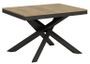 Table extensible 6 à 16 places chêne clair cadre métallique et pieds entrelacés anthracite L 120 à 380 cm Klass