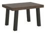 Table extensible 6 à 18 places L 130 à 390 cm bois foncé et pieds métal anthracite Bidy