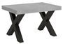 Table extensible 6 à 18 places L 130 à 390 cm gris béton et pieds métal gris foncé Fario
