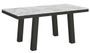 Table extensible 6 à 20 places L 160 à 420 cm effet marbre blanc et cadre métal anthracite Bidy