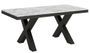 Table extensible 6 à 20 places L 160 à 420 cm effet marbre blanc et cadre métal gris foncé Tsara