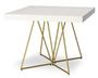 Table extensible bois blanc et pieds métal doré Neui 90/240 cm