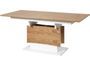Table extensible bois chêne clair et laqué blanc Yaga 180/230 cm