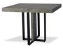 Table extensible bois effet béton et pieds métal noir Tessa 90/240 cm