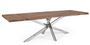 Table extensible bois massif d'acacia et pieds acier chromé Arka 180/260 cm