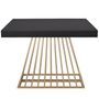 Table extensible bois noir et pieds métal doré 4 à 10 personnes L 100 à 240 cm Loïs