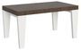 Table extensible bois noyer et pieds bois blanc 6 à 20 places Kristo 160 à 420 cm
