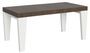 Table extensible bois noyer et pieds bois blanc 6 à 20 places Kristo 180 à 440 cm