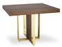 Table extensible bois noyer foncé et pieds métal doré Tessa 90/240 cm