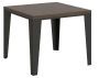 Table extensible carrée 4 à 6 places L 90 à 180 cm bois noyer et pieds métal anthracite Librio