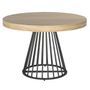 Table ronde extensible chêne clair et pieds métal Erry 110/260 cm