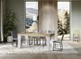 Table extensible chêne naturel et pieds bois blanc 6 à 12 personnes Kristo L 180 à 284 cm