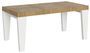 Table extensible chêne naturel et pieds bois blanc 6 à 20 places Kristo 180 à 440 cm