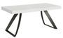 Table extensible design 8 à 20 personnes frêne blanc et pieds métal incurvés anthracite L 180 à 440 cm Volta