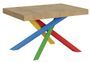 Table extensible design bois clair et pieds entrelacés multicouleurs L 130 à 234 cm Artemis