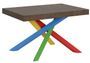 Table extensible design bois foncé et pieds entrelacés multicouleurs L 130 à 234 cm Artemis