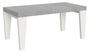 Table extensible gris béton et pieds bois blanc 6 à 20 places Kristo 180 à 440 cm