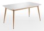 Table extensible rectangle 160 à 200 cm bois blanc et naturel Jona
