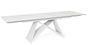 Table extensible VERONA 180/260 cm - Céramique blanche effet marbre et pieds laqués blanc