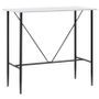 Table haute de bar bois blanc et pieds métal noir Meica 120 cm