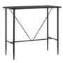 Table haute de bar bois noir et pieds métal noir Meica 120 cm