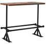 Table haute de bar industriel bois reconditionné et pieds acier noir Vauk 150