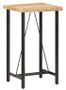 Table haute de bar manguier massif clair et pieds métal noir Atsir 60 cm