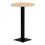 Table haute de bar ronde bois clair et pieds carré acier noir Mooby 70 cm