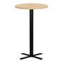 Table haute de bar ronde bois clair et pieds en forme de croix acier noir Kooky 70 cm