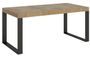 Table industrielle chêne clair et pieds métal anthracite Tiroz 180 cm