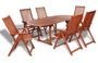 Table ovale et 6 chaises de jardin acacia foncé Polina