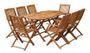 Table ovale et 8 chaises de jardin acacia clair Polina