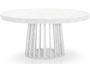 Table ovale extensible effet marbre blanc Ritchi 150/300 cm
