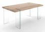 Table rectangle en bois MDF et pieds verre trempé Fady L 180 cm