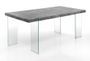 Table rectangle en bois MDF gris et pieds verre trempé Fady L 180 cm