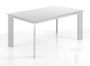 Table rectangle extensible acier blanc et verre trempé Melo L 160/220 cm