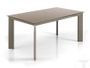 Table rectangle extensible acier taupe et verre trempé Melo L 160/220 cm