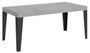 Table rectangulaire 130 cm gris béton et pieds métal anthracite Flavio 6 places