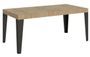 Table rectangulaire 180 cm chêne clair et pieds métal anthracite Flavio 6 à 8 places