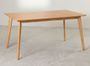 Table rectangulaire bois d'hévéa naturel Kise 150 cm
