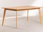 Table rectangulaire bois d'hévéa naturel Kise 180 cm