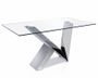 Table rectangulaire design acier chromé et verre trempé Futura 160 cm