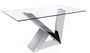 Table rectangulaire design acier chromé et verre trempé Futura 200 cm