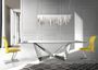Table rectangulaire design acier chromé et verre trempé Trypa 240 cm