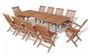 Table rectangulaire et 10 chaises teck massif clair Aqual