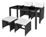 Table rectangulaire et 2 chaises de jardin résine tressée noir Chaz