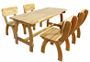 Table rectangulaire et 4 chaises de jardin pin massif clair Stylie