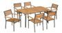 Table rectangulaire et 6 chaises de jardin acacia clair Palino